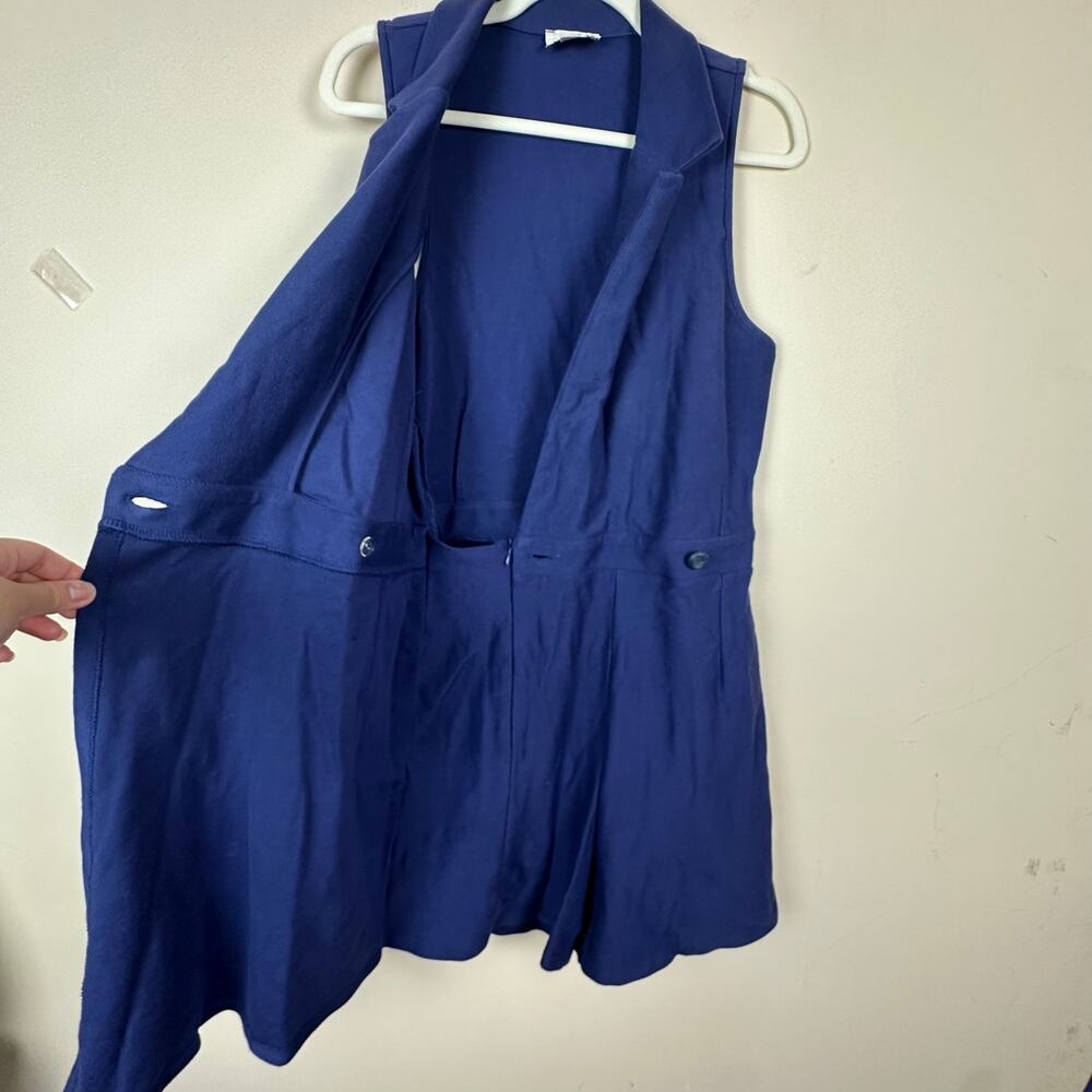 Maeve Anthropologie Indigo Wrap Romper Cotton Jumpsuit M Career Travel Resort - Picture 2 of 11